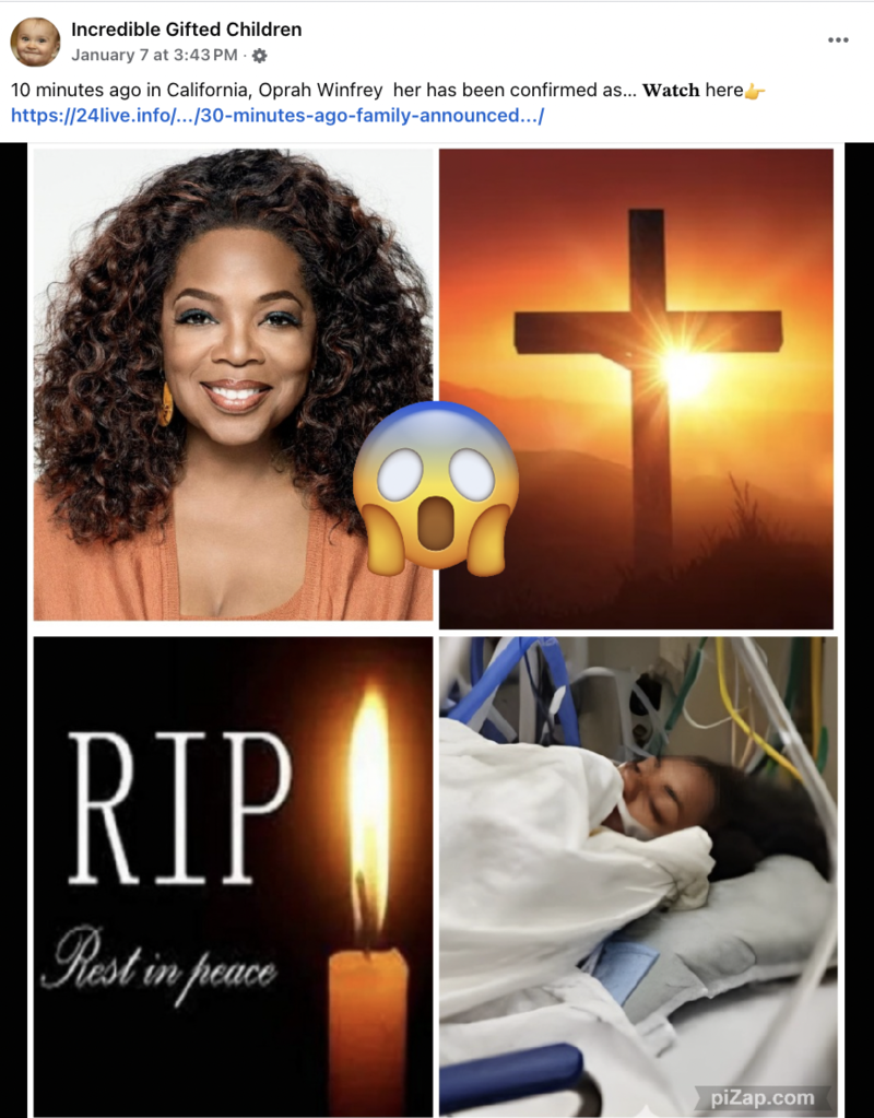 Fact Check Oprah Winfrey NOT Dead As Of January 17, 2025 Lead Stories